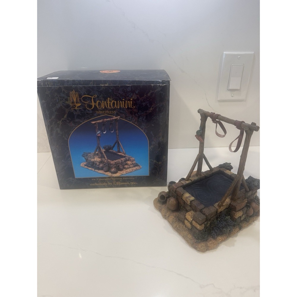 Fontanini Winepress W Original Box Heirloom Nativities Vintage